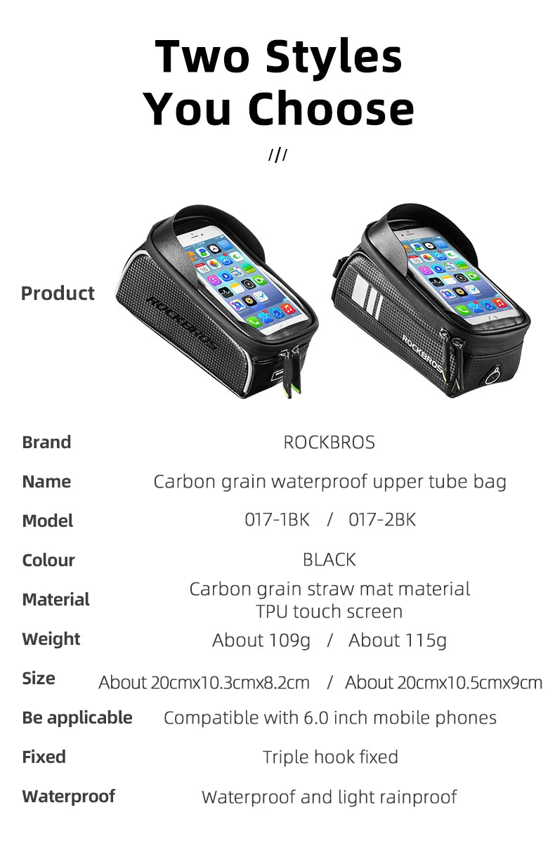ROCKBROS Bicycle Bag Waterproof Touch Screen Cycling Bag