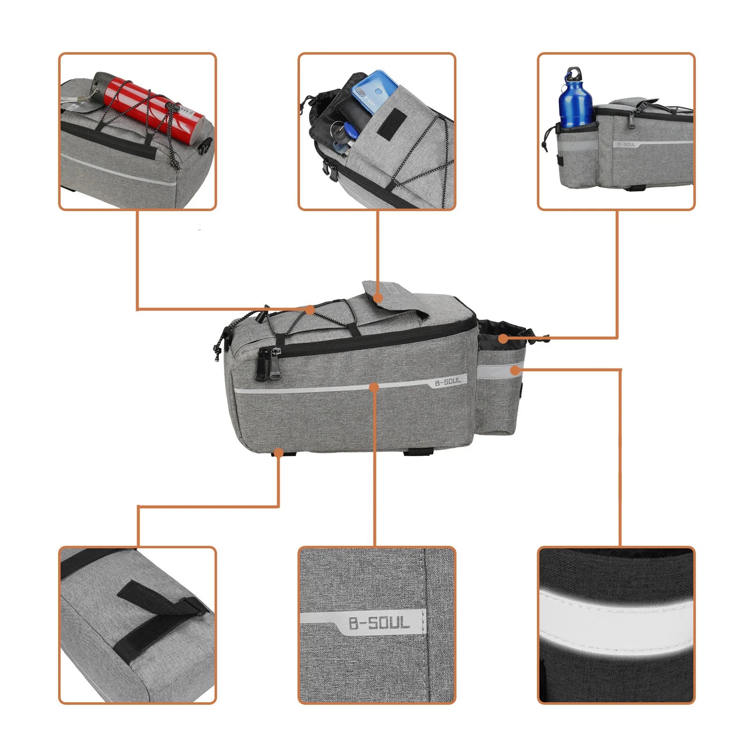 Electric folding rack bag for ground bikes