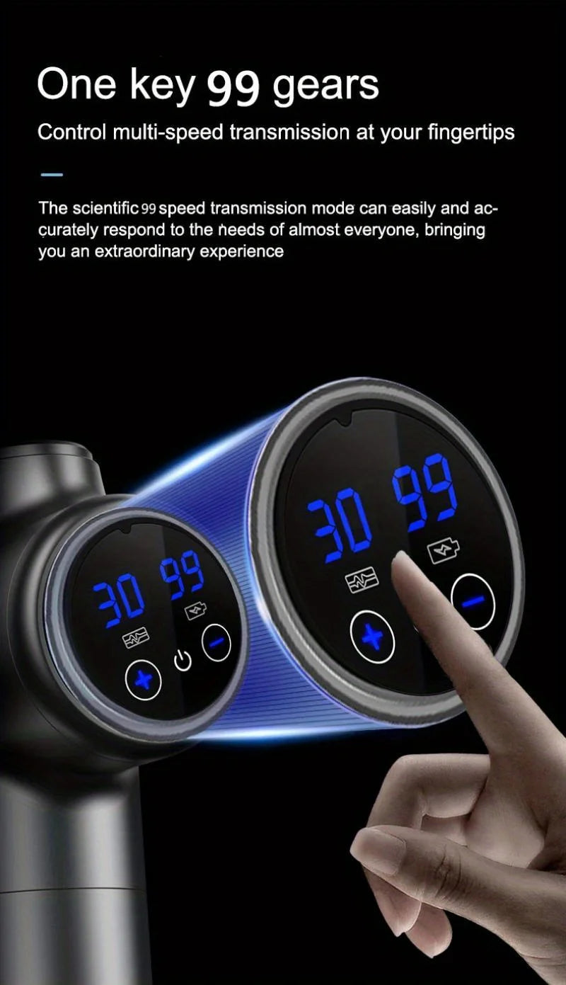 6/99 Speeds Massage Gun Deep Tissue, Back Massager Gun for Athletes Muscle Massage Gun for Body with 4/8 Massage Heads