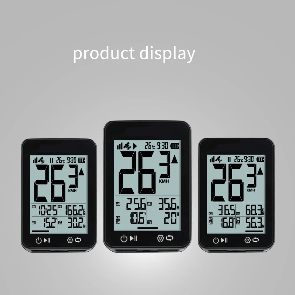 GPS Bike Computer Wireless Bicycle Computer 2.4 LCD Screen Cycling Speedometer Odometer with Auto Backlight and Bracket