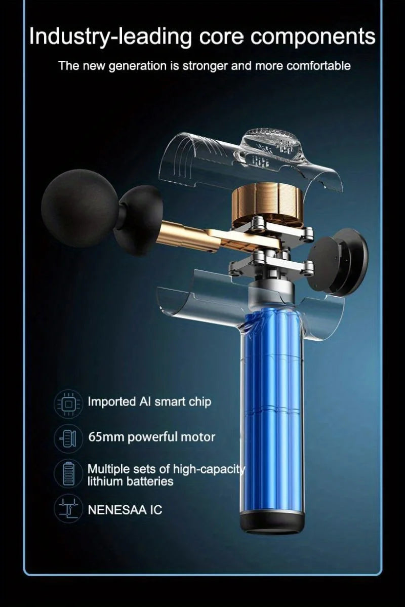 6/99 Speeds Massage Gun Deep Tissue, Back Massager Gun for Athletes Muscle Massage Gun for Body with 4/8 Massage Heads
